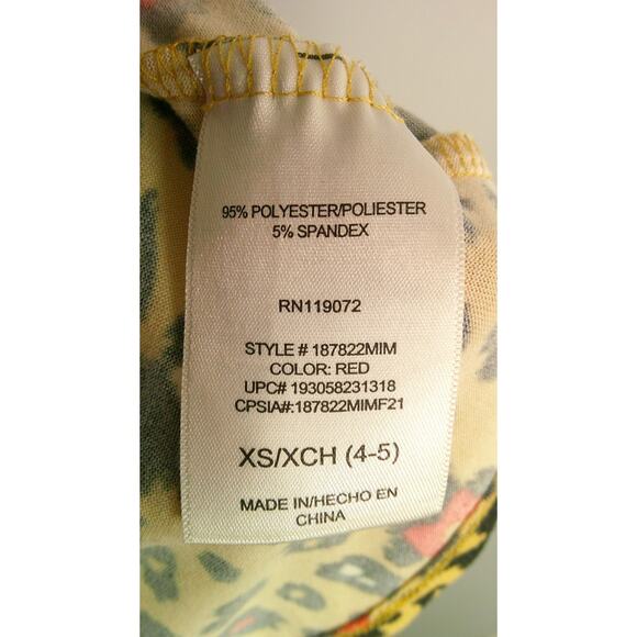 Disney Minne Mouse Girls XS 4-5 Leopard Short Sleeve Dress - Picture 5 of 6